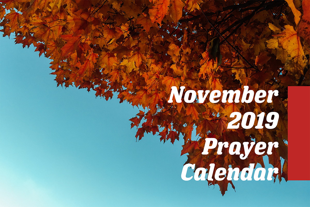 November 2019 Prayer Calendar Now Available - M2W2